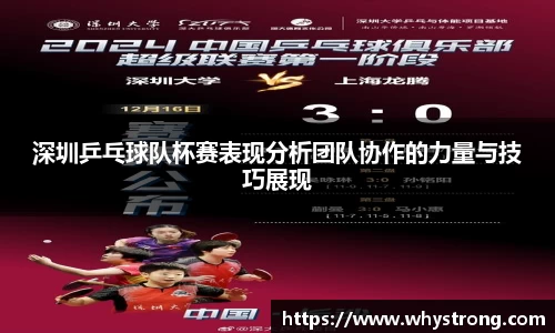 深圳乒乓球队杯赛表现分析团队协作的力量与技巧展现
